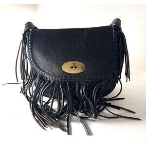 Mulberry Vintage Limited Edition Delilah Black Fringe Leather Crossbody Bag, Boh